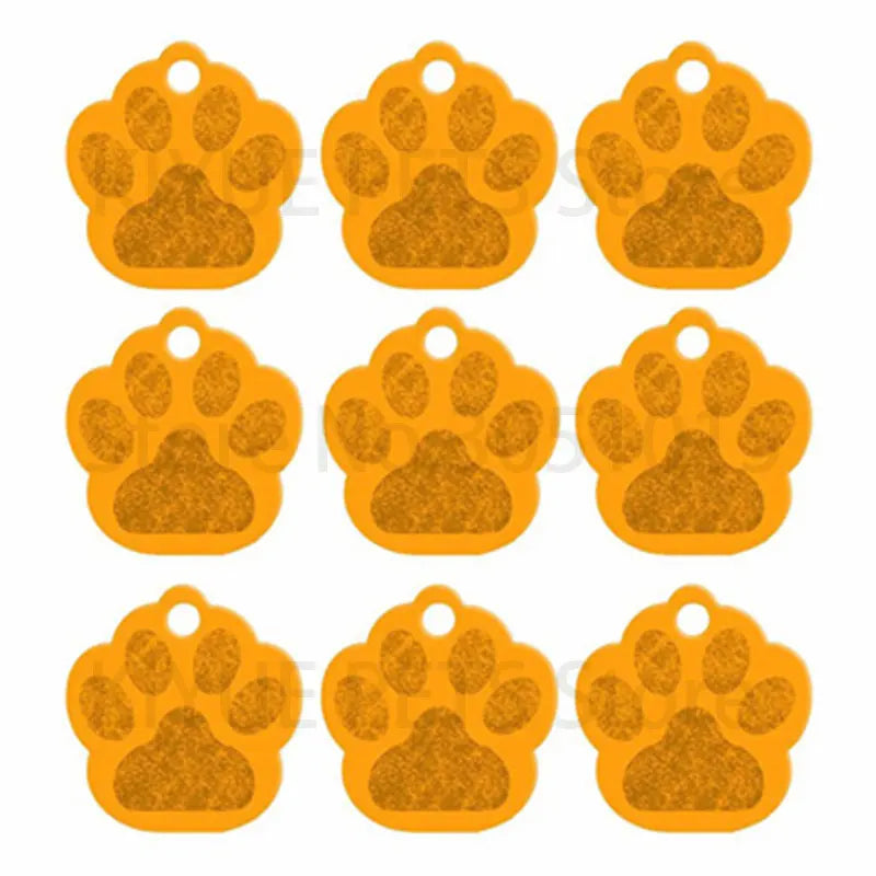 Wholesale 100Pcs Paw Pet Dog ID Tag Custom Engraved Name Plate Phone Dogs ID Tags Personalized Aluminum Pet Pendant Key Chain