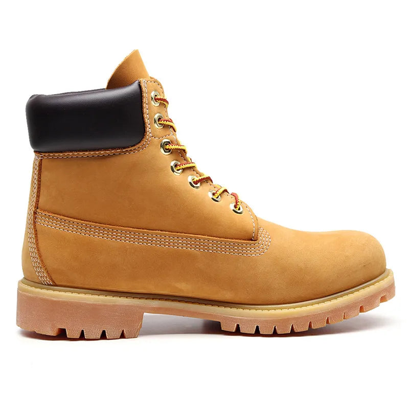 Handmade Genuine Leather Motorcycle Boots British Retro Men Women Outdoor Hiking Work Shoes Non-slip Desert Boots