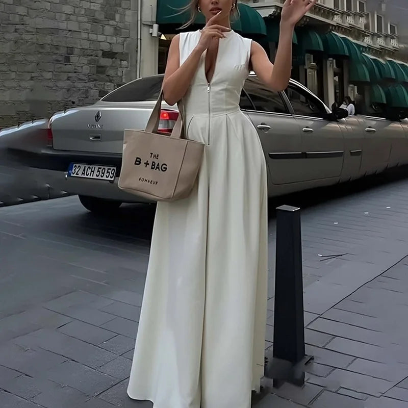 2026 Casual Jumpsuits For Woman Romper Playsuit Women's Clothing Temperament Commuting Simple Style Loose Sleeveless Solid Color