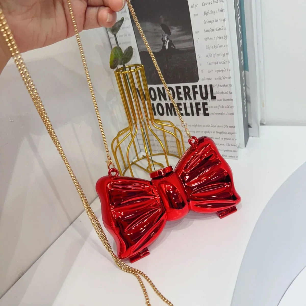 Golden Evening bag Purses and handbag luxury Designer shoulder bags funny shape Party Wedding Round Acrylic Shiny Clutch purse