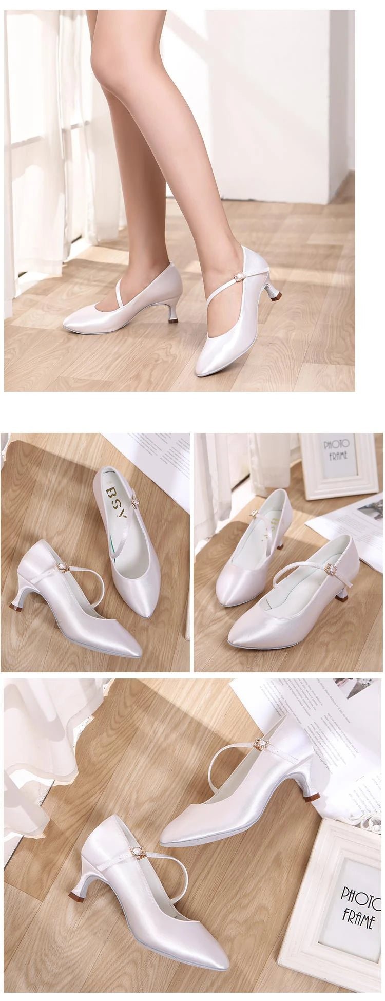 Women New Modern Dance Shoes Girls Standard Dancing Shoes High Heeled Ballroom Latin Dance Shoes for Women 5cm Heels