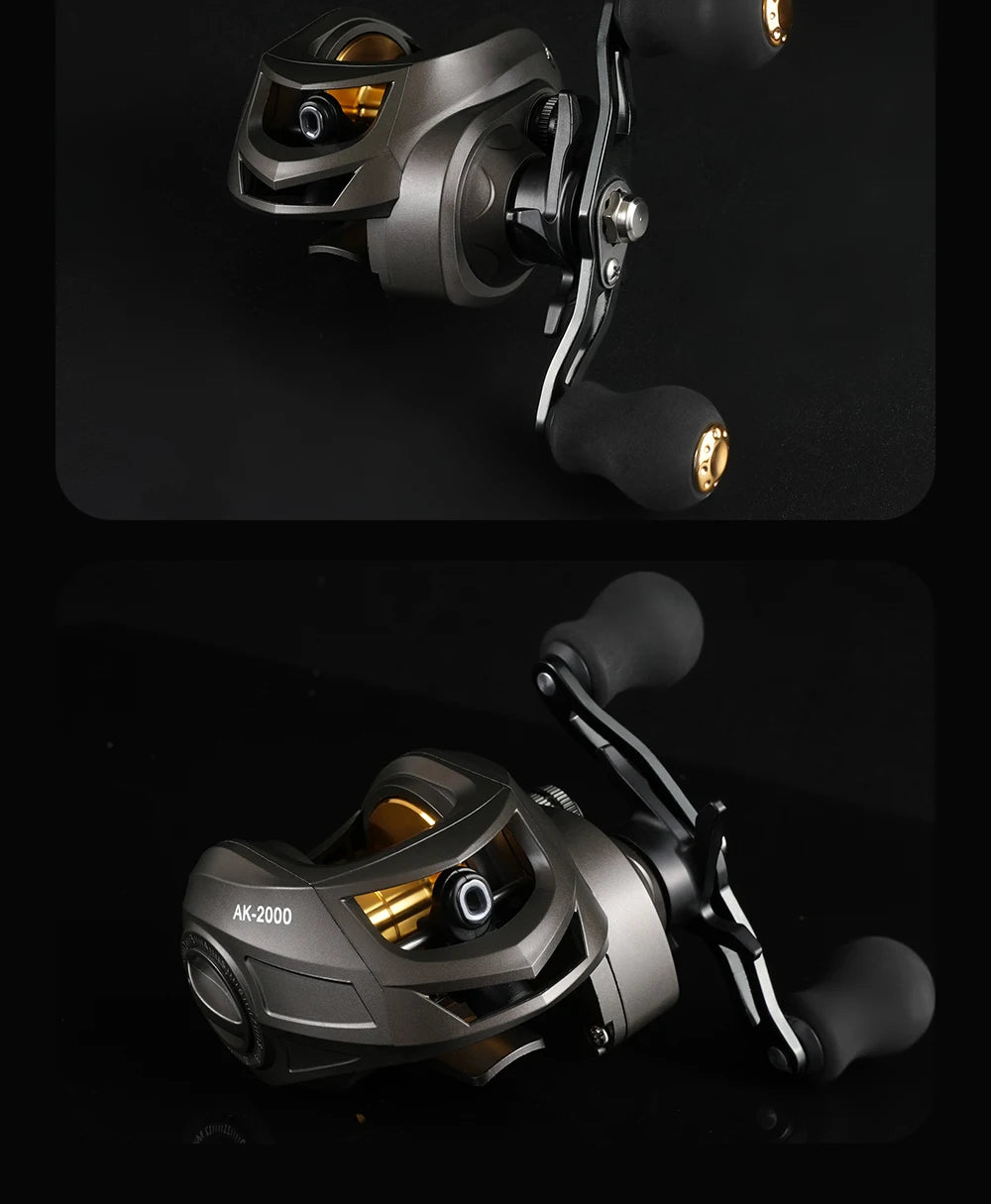 Rooblinos AK Series,7.2:1 Gear Ratio,2+1 Ball Bearing,18LB Max Drag,Baitcasting Reel,For Freshwater Saltwater