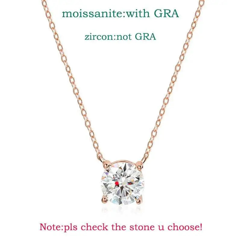 TY 925 Sterling Silver Moissanite Women's Necklace 1-5 Carat Moissanite Three Colors D Color With Certificate Fine Ewelry Gift