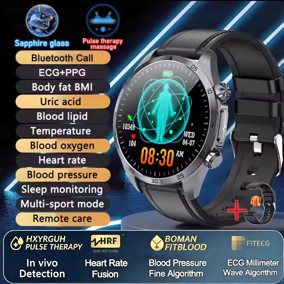 2026 New Medical Grade ECG Smart Watch Laser Treatment Accurate Measurement Blood Lipid Blood Oxygen BMI Sport Health Smartwatch