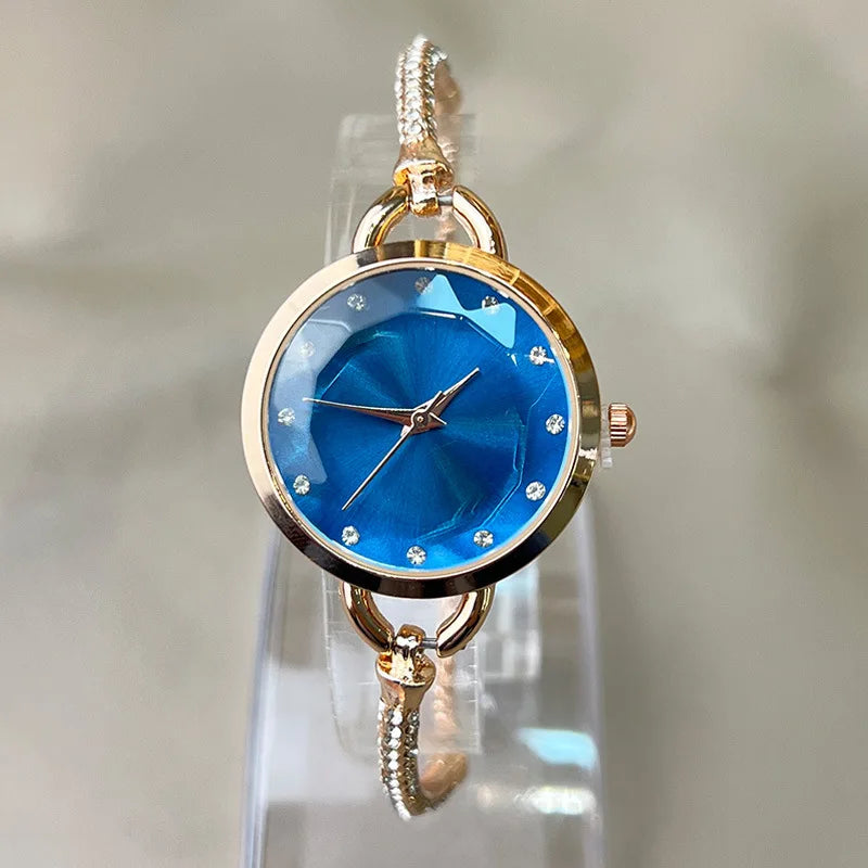 New Women's Quartz Watches Water Diamond Female's Wristwatch Small Dial Slim Adjustable Jewelry Girl Watch Bracelet