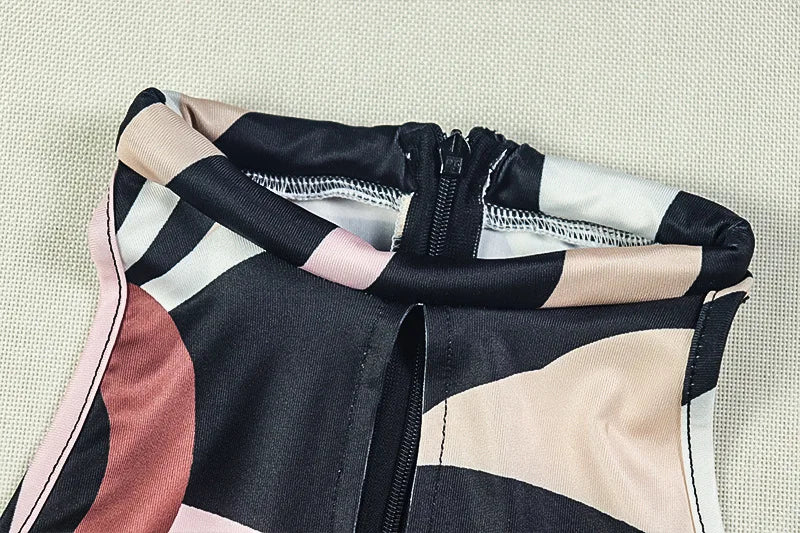Zebra Print Jumpsuit Women o-Neck Sexy Hollow Off shoulder Sleeveless Skinny Peach Hip Hottie Street Fashion Overalls