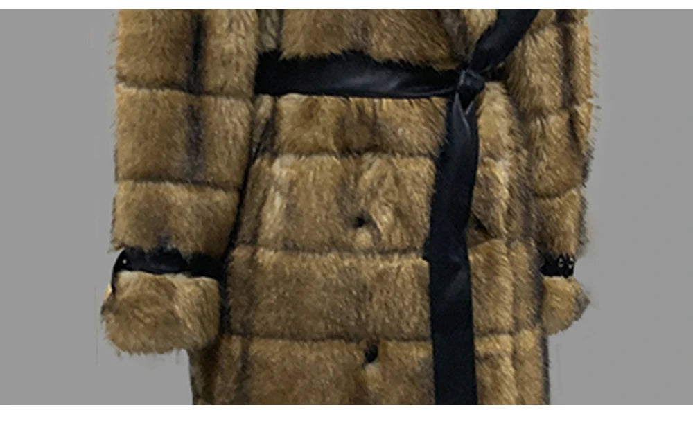 Nerazzurri Winter Extra Long Original Brands Luxury Clothing Striped Shaggy Thick Fluffy Faux Fur Coat Women Shoulder Pads 2026