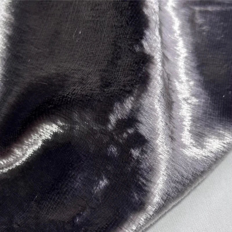 Imitation Mink Fur Fabric Silver Gray Long Hair Fashion Clothing Overcoat for Diy Sewing Cloth Material By Meters