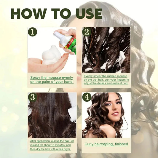 100mlCurly Hair Mousse For Wigs Strong Hold Olive Oil Hair Styling Mousse Anti-Frizz Hair Foam Mousse For Styling Hair Women Men