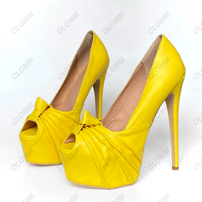 Ronticool New Fashion Women Platform Pumps Stiletto Heels Peep Toe Gorgeous Gold Party Shoes US Plus Size 5-20