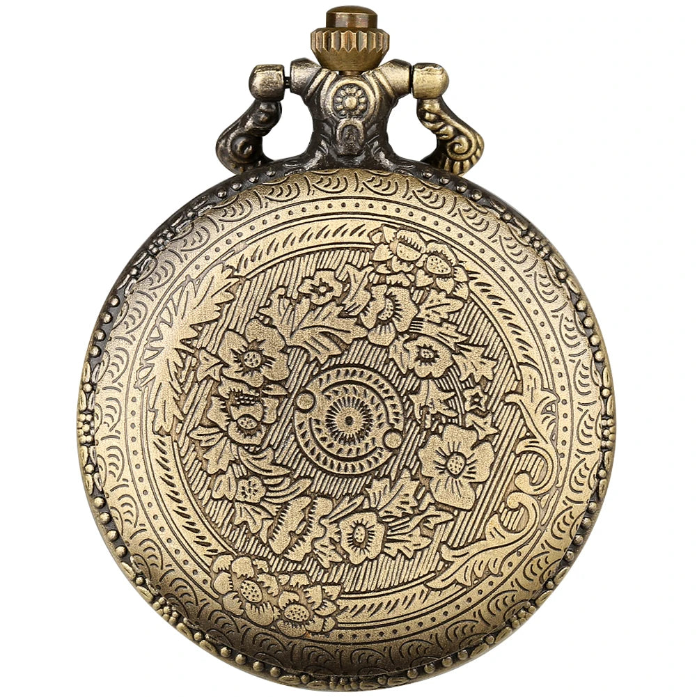 Retro Octopus Pattern Quartz Pocket Watch Arabic Numerals Dial Necklace Pendant Clock Vintage Fashion Timepiece Gift Unisex