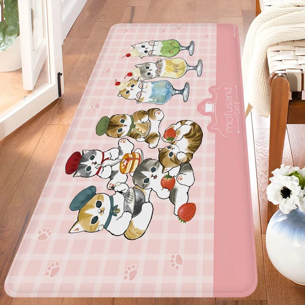 Funny Cat M-Mofusand Floor Mat Bathroom Mat Kids Room Bedroom Decoration Anti-Slip Doormat Living Room Bedside Area Rugs