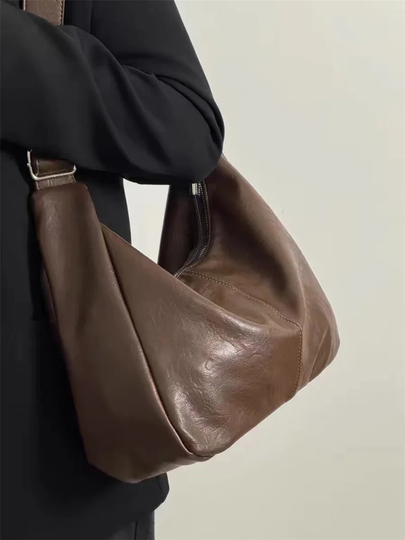 Fashion Soft PU Leather Tote Bags for Women Trend Female Simple Large High Capacity Shoulder Women Handbags Messenger Bags