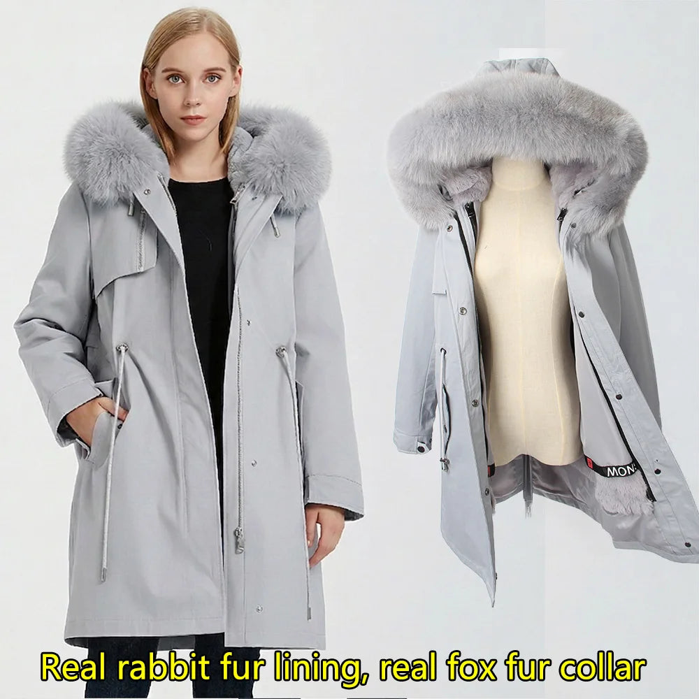 2026 Clearance Sale Maomaokong Women's Luxury Down Jacket Coat Parkas Warm Vest Puffer Coats Female Winter Coats