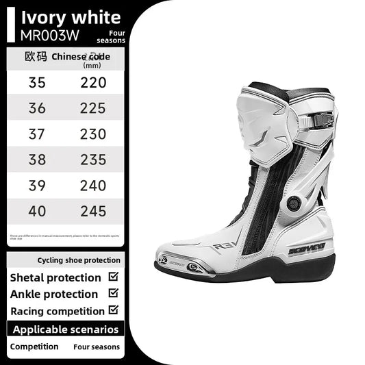 SCOYCO Knee-High Motorcycle Boots For Men Women Off-Road Highway Riding Durable Anti-Slip Sole Ankle Support All-Terrain Grip