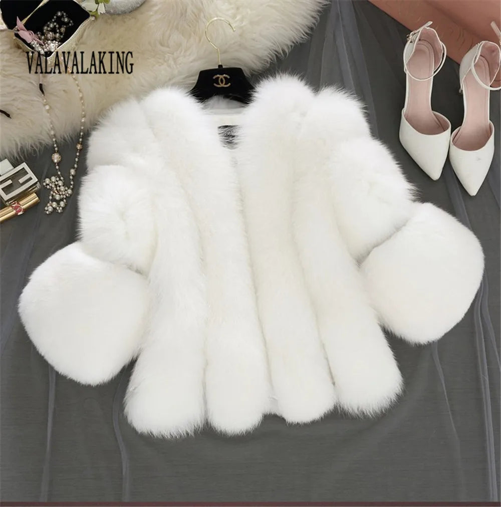 2026 Winter Pink Plus Size Faux Fur Coat Women Elegant Long Sleeve Fluffy Cardigan Jacket Ladies Large Thick Warm Furry Outwear