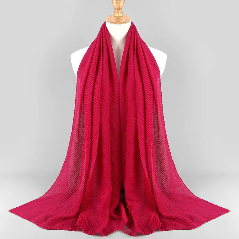 Women Plain Cotton Scarf Head Hijab Wrap Solid Full Cover-up Shawls Foulard Femme Headband Crinkle Muslim Hijabs Store 2024 NEW