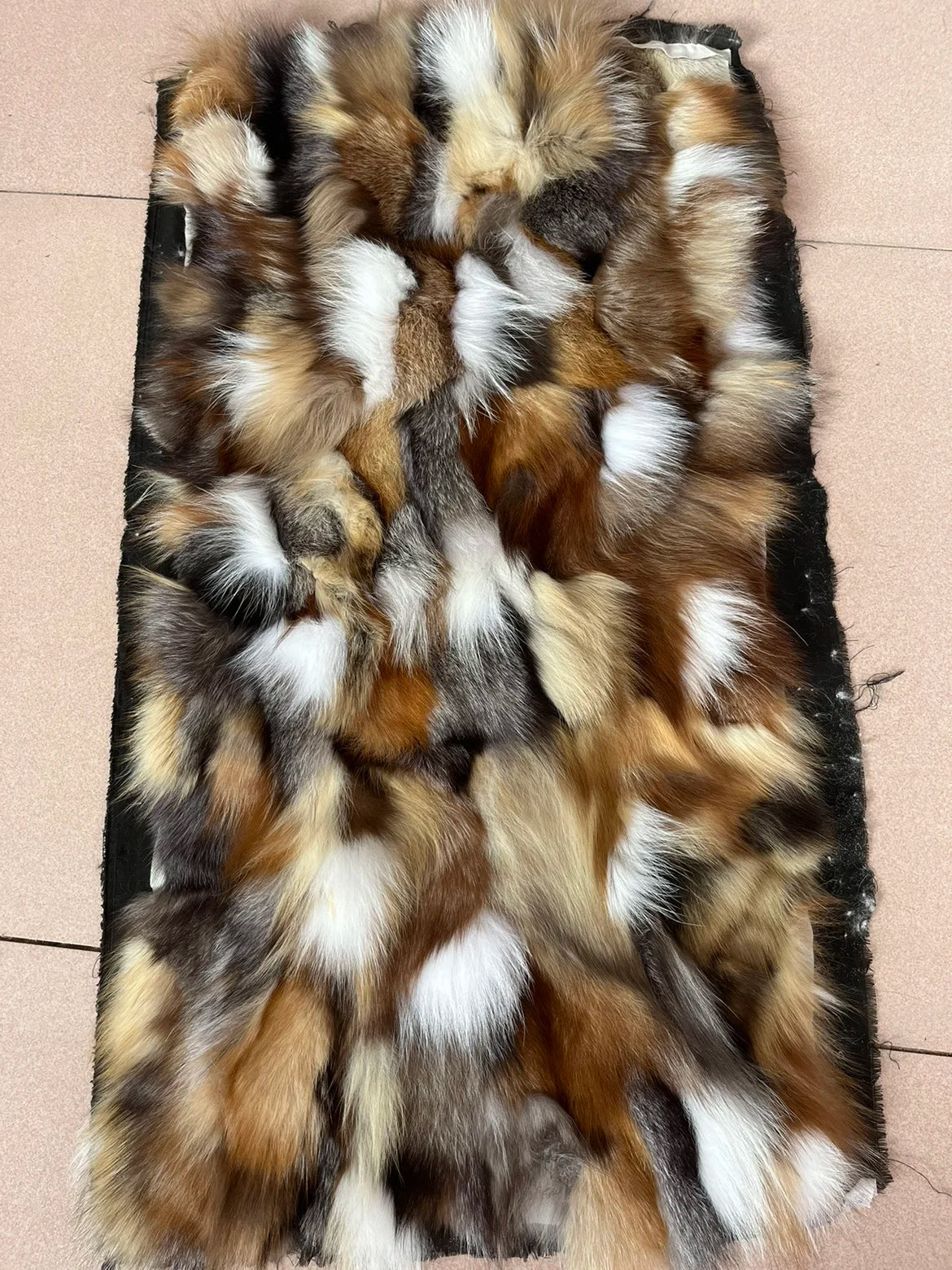 Natural fox fur plates real fur blanket parka lining DIY material