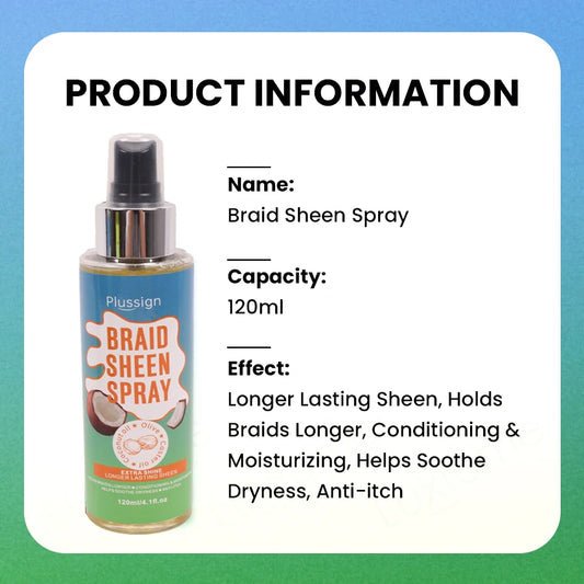 1Pcs Braid Sheen Spray With Coconut Oil For Dreadlocks Care 4oz Scalp & Hair Oil For Nourish Scalp Extra Shine Hair Care Spray
