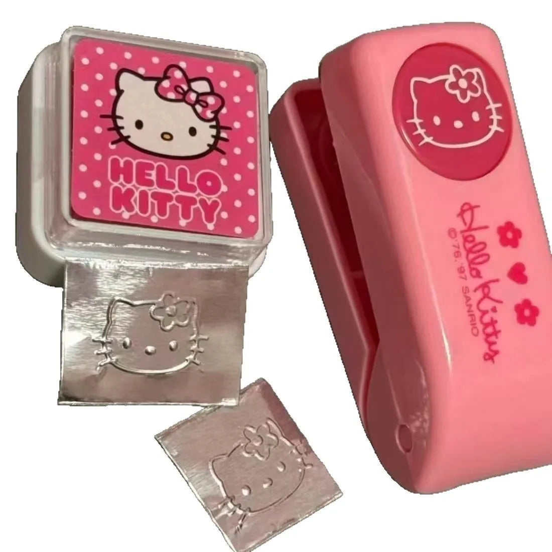 Hello Kitty Stationery Set Embosser Metal Embossing Punch Cartoon KT Cat Student Notebook Stamp Embosser Supplies Gifts