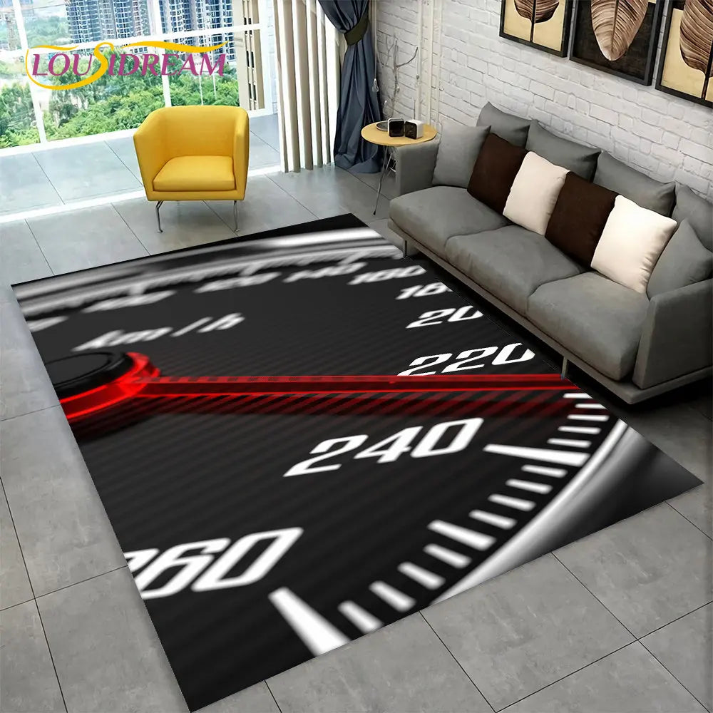 3D Motorcycle Racing Area Rug Large,Carpet Rug for Home Living Room Bedroom Sofa Doormat Decoration,Kid Play Non-slip Floor Mat