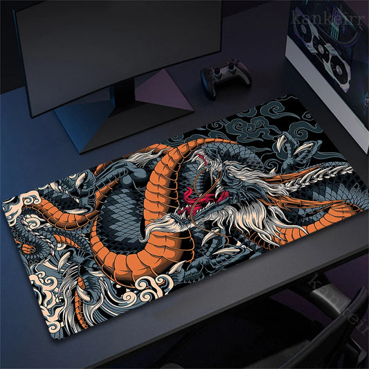 Black and White Dragon Mouse Pad Large Gaming Mousepads Computer Mousepad Mouse Mat 90x40cm Desk Pads For PC Keyboard Mats Table