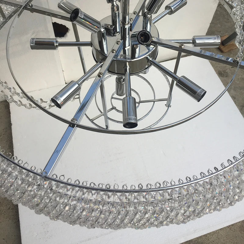 Phube Large Empire Gold Crystal Chandelier Light For Staircase Hanging Lamp For Foyer Lobby Modern Hanging Light Ceiling lights