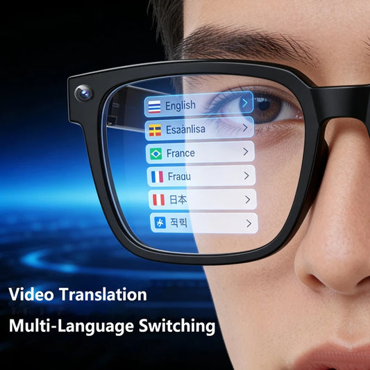 AI Smart Glasses Translation Glasses 8MP HD Camera 4K Shooting Image Bluetooth Call Recording Music Photo Recognition Sunglasses