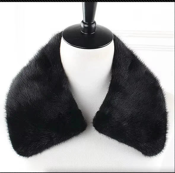 Ms.MinShu Detachable White Black Luxury Real Mink Fur Collar For Men Women Custom Made
