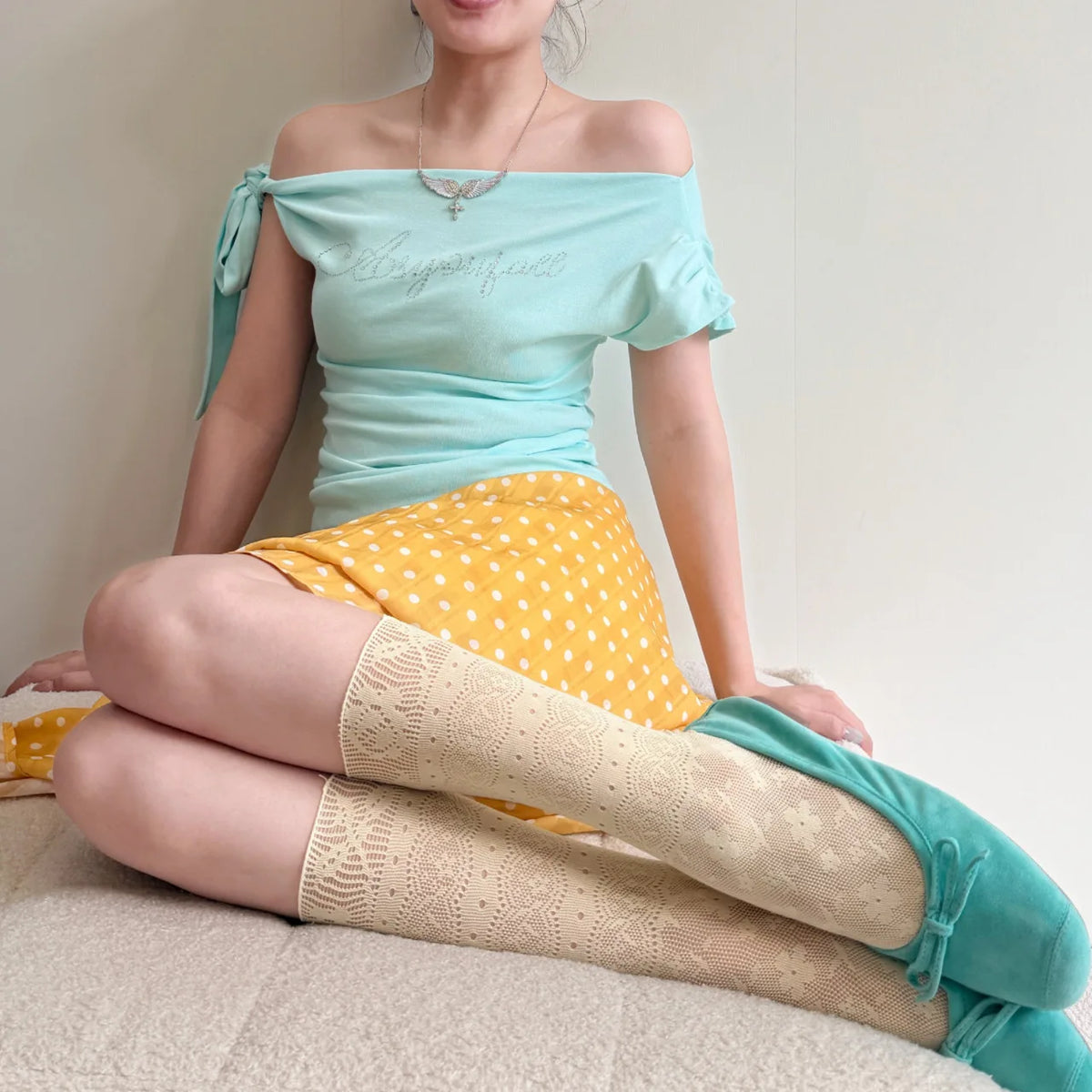 Summer Y2K Dopamine Colorful Lace Fishnet Socks Lacy Sexy Sweet Hot Girl Calf Socks Skirts Shorts Daily Over The Knee Stockings
