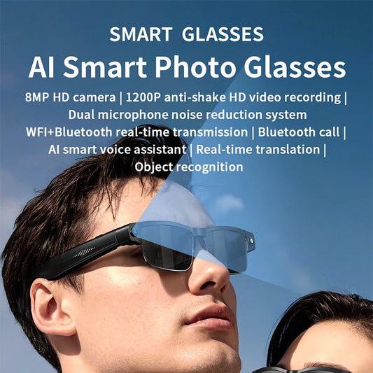 2026 4K Smart Glasses AI Translation Color-changing Lenses High-definition Voice Call Music Local Open-ear Audio Smart Glasses