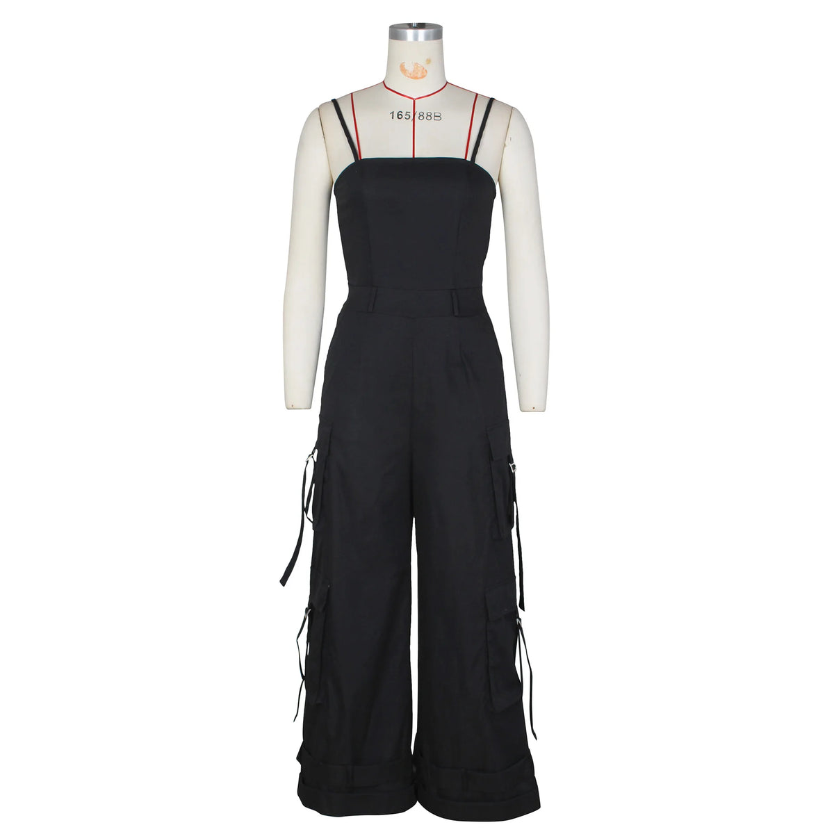 Jumpsuits Women One Piece Cargo Pant Wide Leg Long Pants Loose Casual Sling Sleeveless Overalls Y2k Strapless Solid Rompers