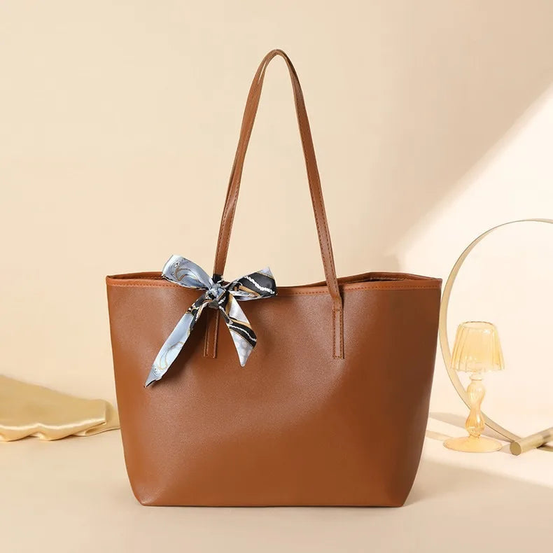 Luxury Handbag Women Bags Designer High Quality Pu Leather Solid Color Shoulder Bags for Women Large Capacity Shopping Tote Bag