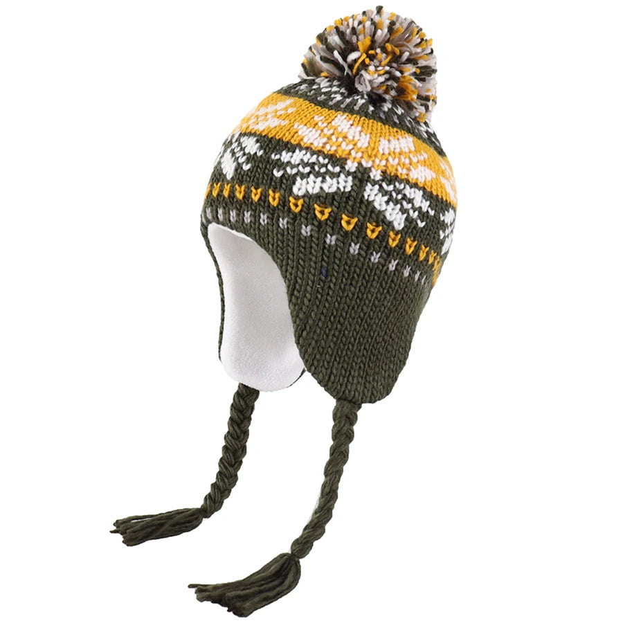 Toddler Boys Girls Winter Hats Earflaps Beanie Fleece Lined Knit Kids Hat