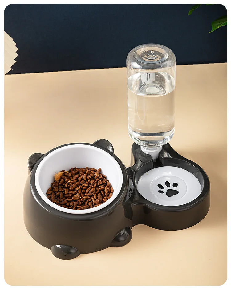 Double Cat Bowl Raised Anti Slip Pet Food Water Feeder No Spill Detachable Design for Cat Dog Puppy Daily Pet Feeding Supplies
