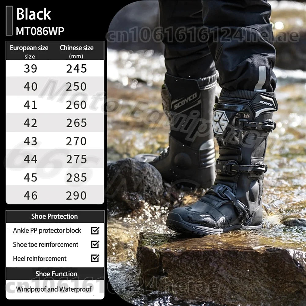 Professional Motorcycle Boots Non-slip Windproof Waterproof Motocross Boots Protective Racing Off-road Shoes All Seasons