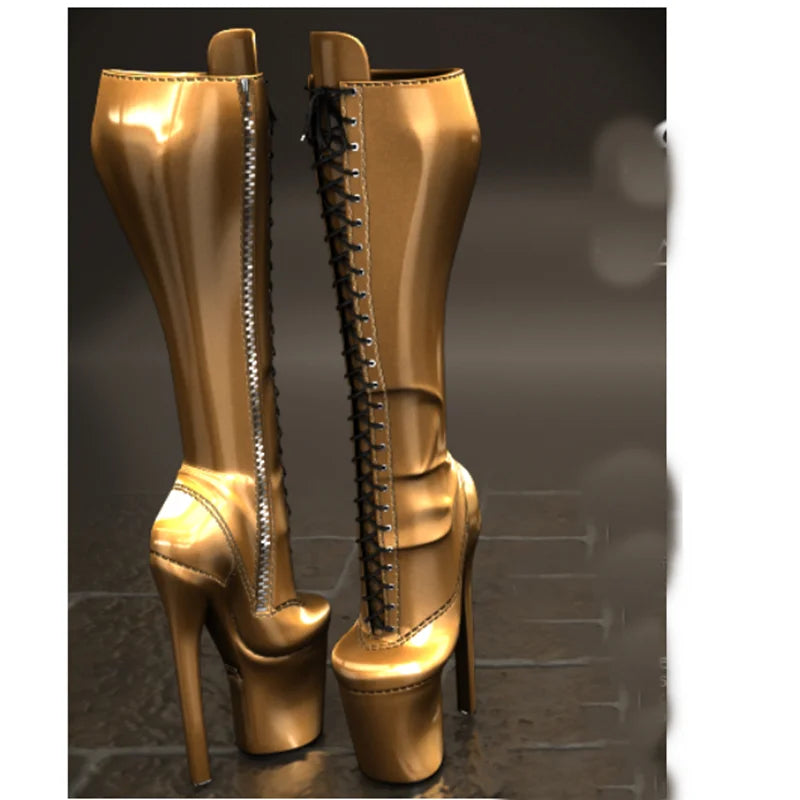 Solid Over Knee High Platform Boots Thin High Heel Round Toe Fashion Sexy Cool 2025 Winter Big Size Woman Shoes Zapatillas Mujer