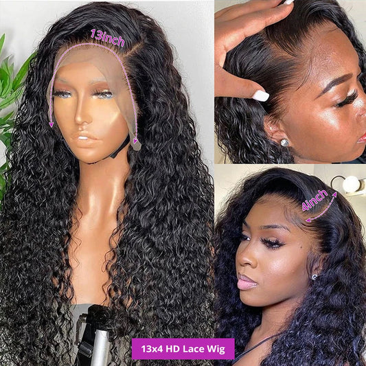 40 42 Inch 13x4 13x6 Water Wave HD Lace Front Wigs For Black Women Curly 360 Full Lace Wigs Human Hair Wet Deep Wave Frontal Wig