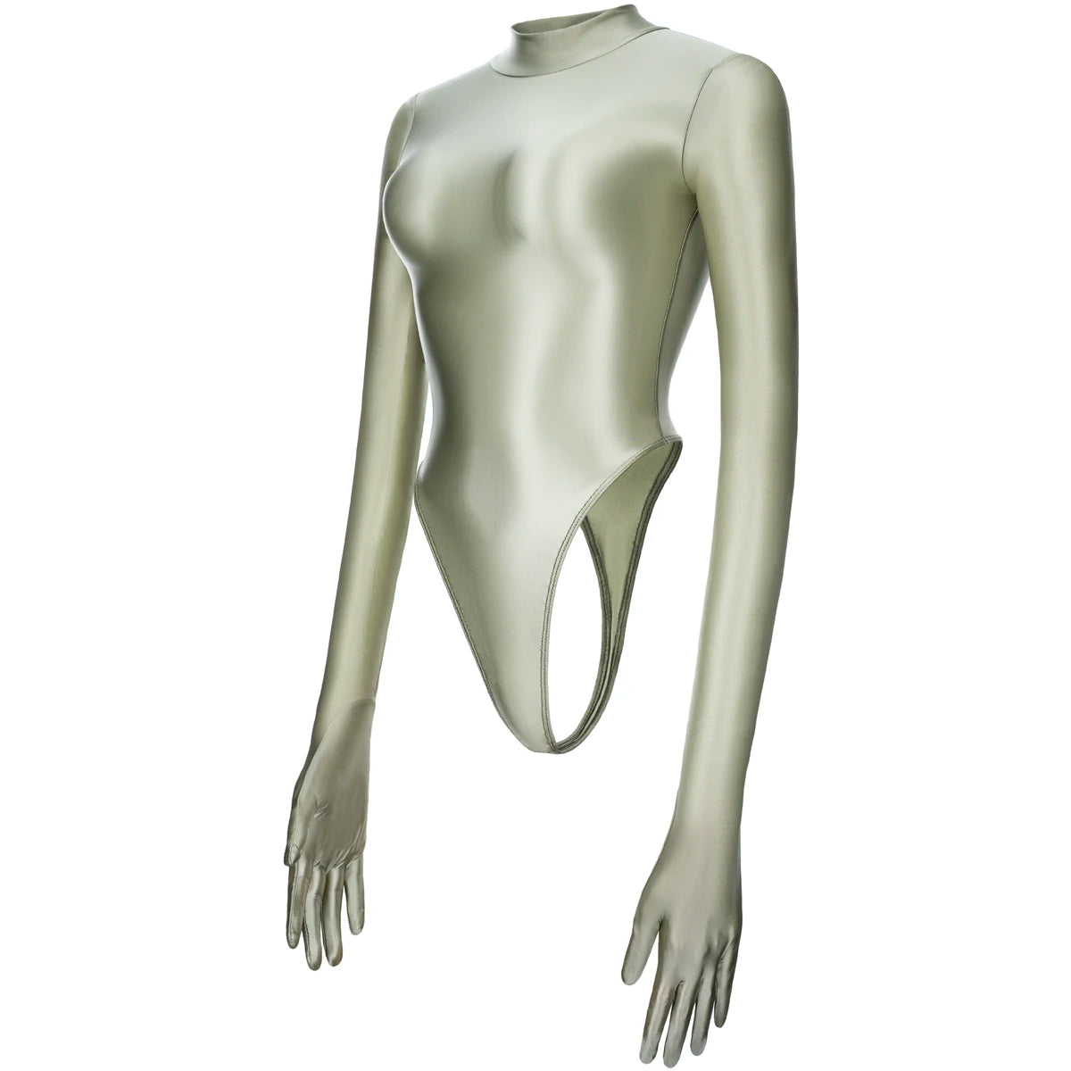 Women Sexy Japanese Onepiece High Cut T-shaped Quickdry Swimwear Longsleeve High Neck Thong Tight Bodysuit Leotards Bathing Suit