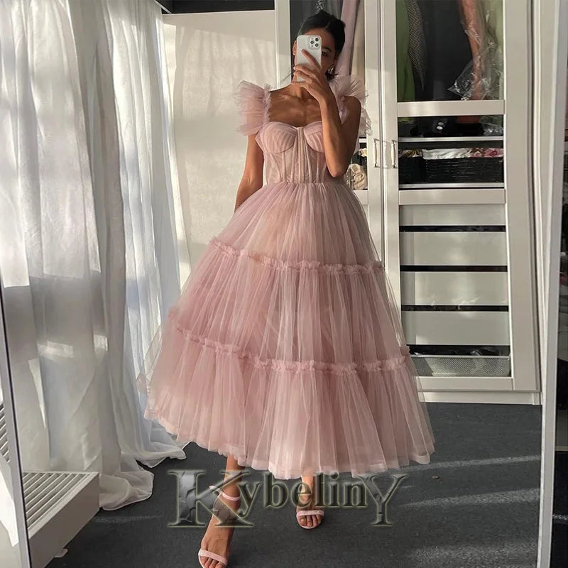 Kybeliny Fashionable Graduation Dresses for Woman High Neck Beadings Appliquse Trumpet Floor Length Pleat De Gala Customized