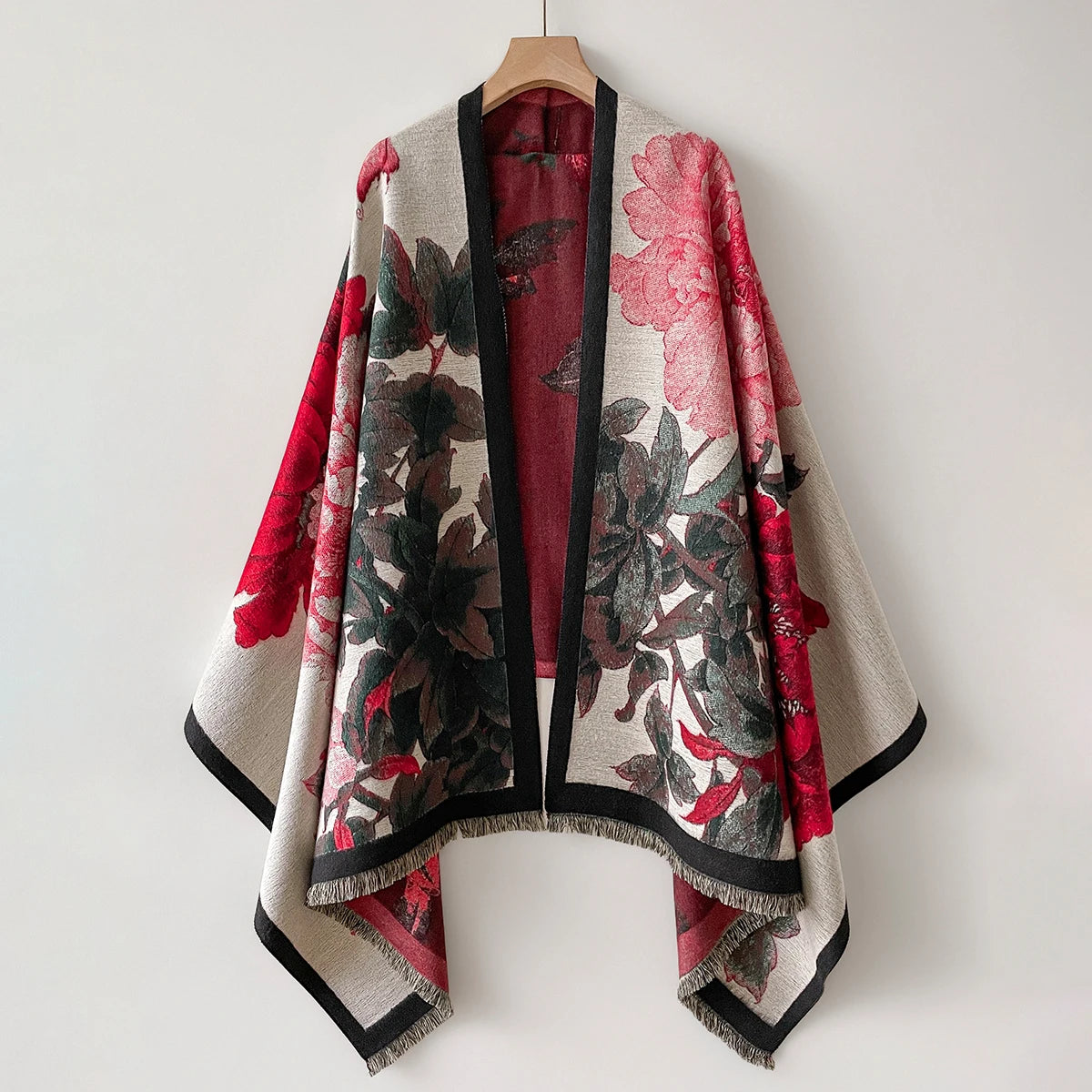 Luxury Warm Poncho Cashmere Winter Women Scarf Floral Jacquard Shawl Wraps Female Thick Pashmina Blanket Bufanda Travel Echarpe