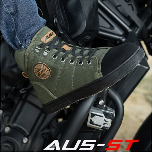 Retro Breathbale Motorcycle Riding Shoes Men Women Anti Sprain Foot Safety Boots Motorbike Boots Botas Moto Tear Resistance