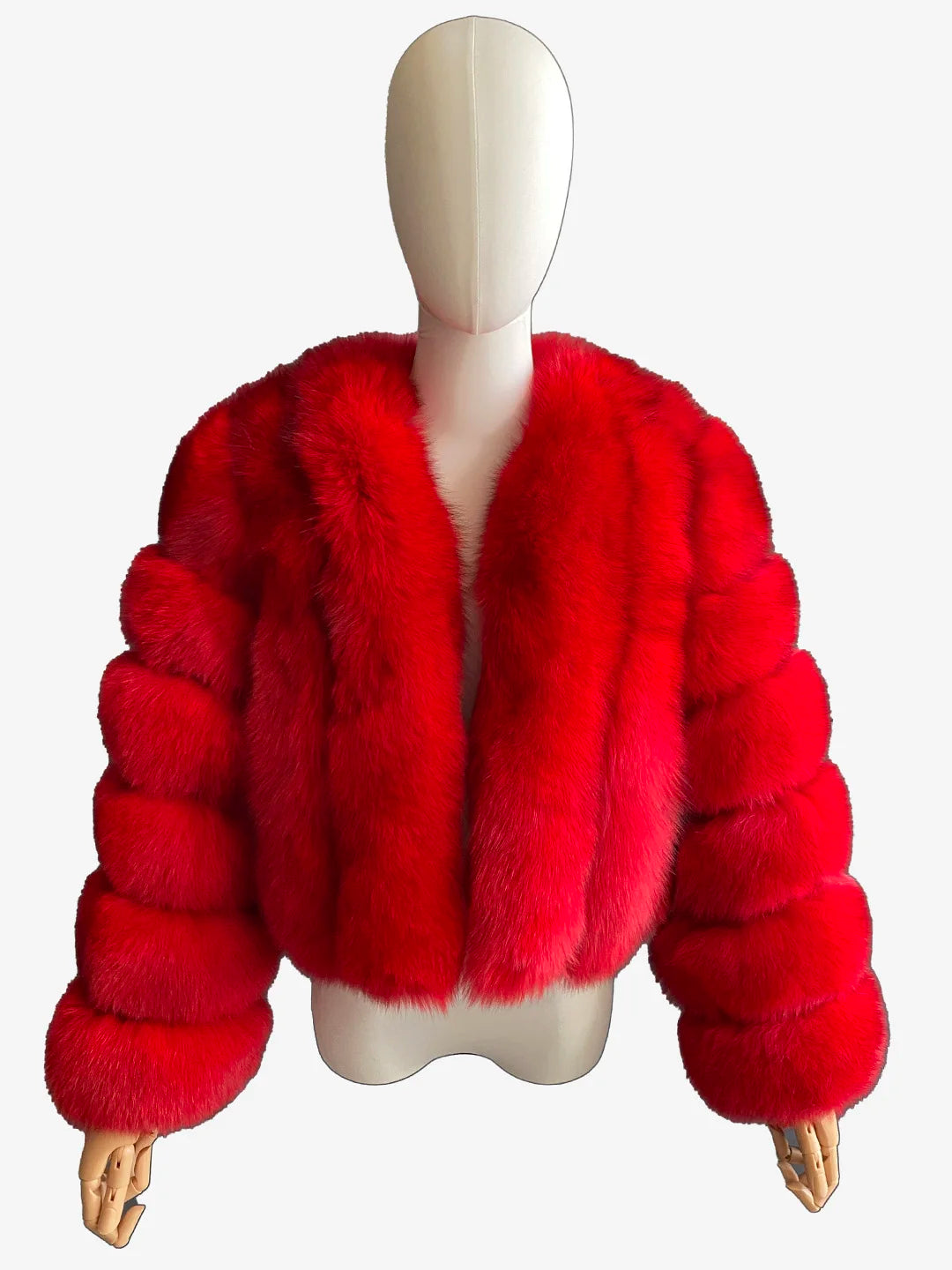 Short Real Fox Fur Coat Women Winter Thick Warm Tilted Strip Genuine Fur Jacket Luxury Collarless Outerwear Multi Colors