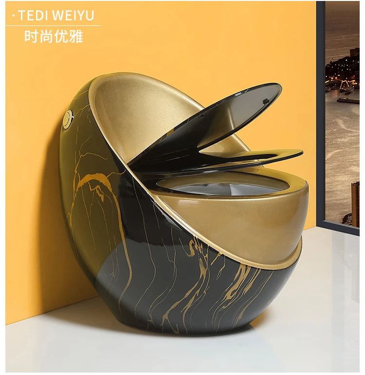 YNew wood grain toilet stone grain toilet ceramic creative personality color egg toilet water saving large diameter ceramic