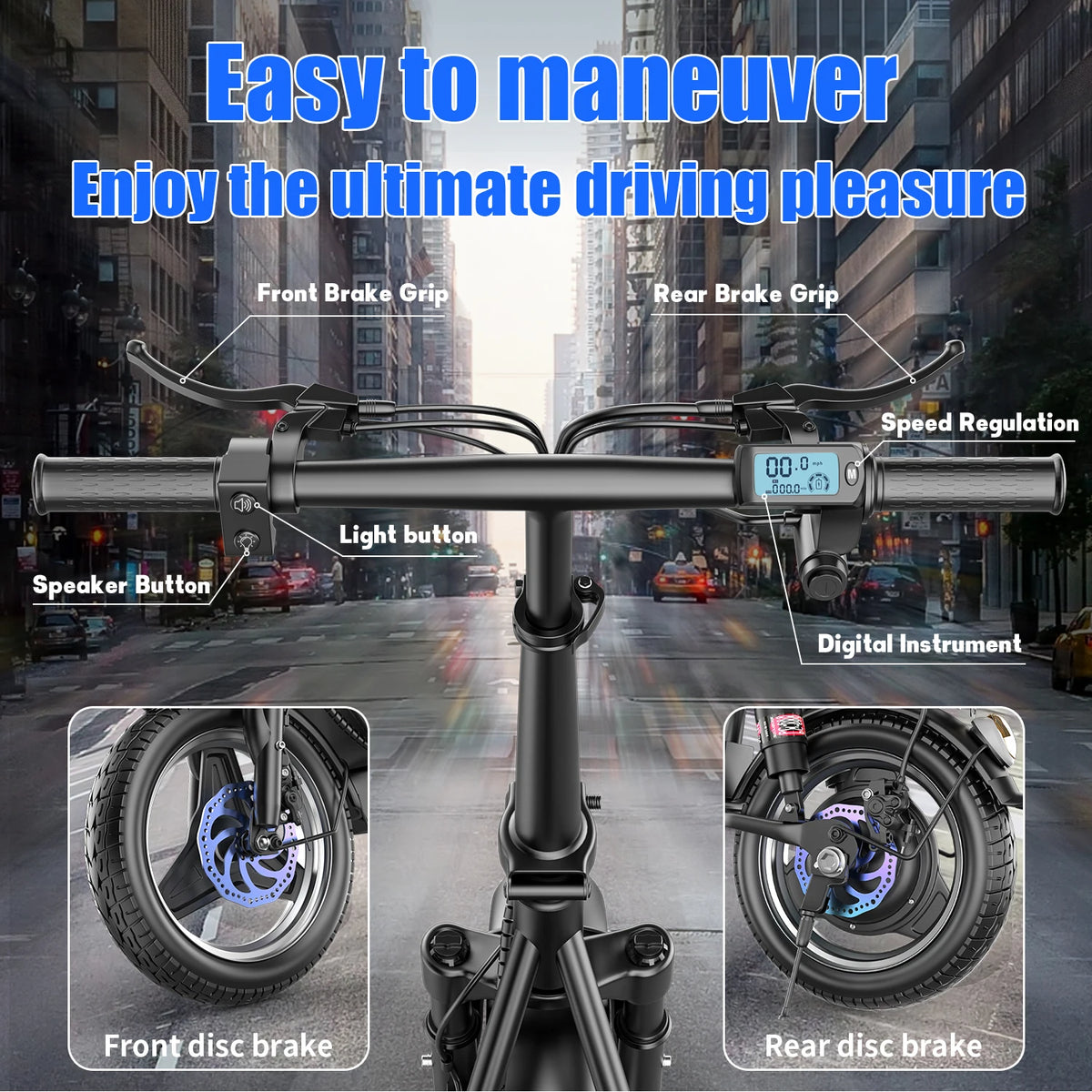 ASKGO Adult Electric Scooter with Detachable Seat, 14" Tires, 1000W Peak Power, Max 25MPH, 35 Miles Range, 48V 15Ah Battery, Full Suspension, Waterproof Rear Storage Box for Urban Travel