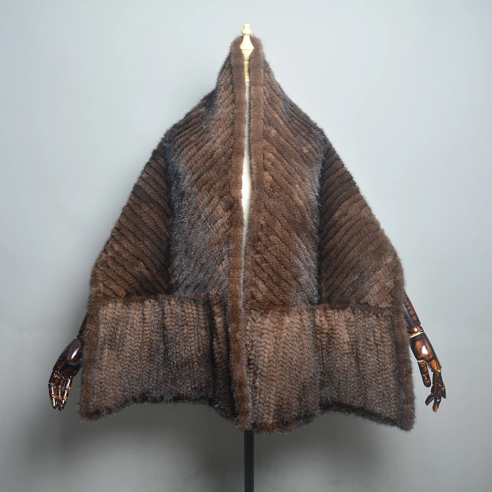 2026 Hot Sale Luxury Women's Real Mink Fur Scarf Lady Fashion Knitted Genuine Mink Fur Scarves Winter Warm Natural Fur Muffler