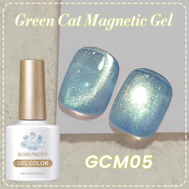BORN PRETTY 10ml Cat Magnetic Gel Nail Polish Moonlight Glass Bead Water Light Crystal Soak Off UV Varnish For DIY Nail Art