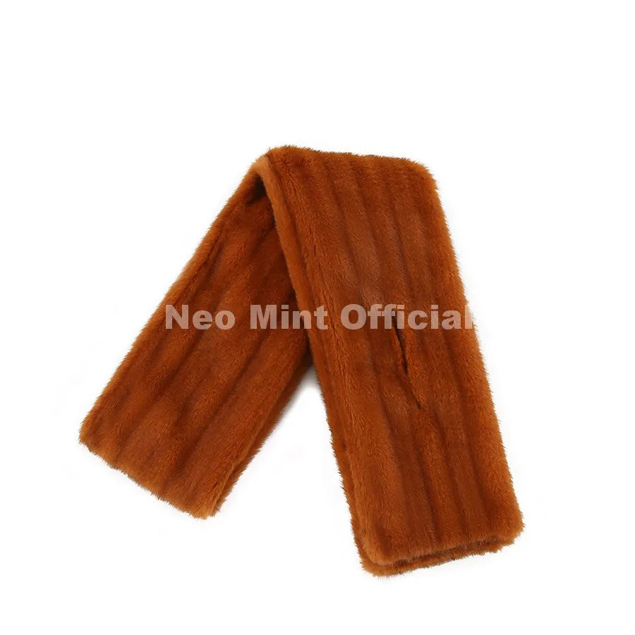 Neo Mint Luxury Brand Fashion Faux Mink Fur Scarves Women 2026 Winter Fuzzy Neck Warmer Wraps Chic Plush Fur Collar Shawl Scarf