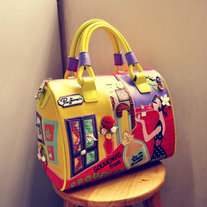 Luxury Vintage Shoulder Bag for Women Beautiful Design Creative Boston Bag for Friends Gifts