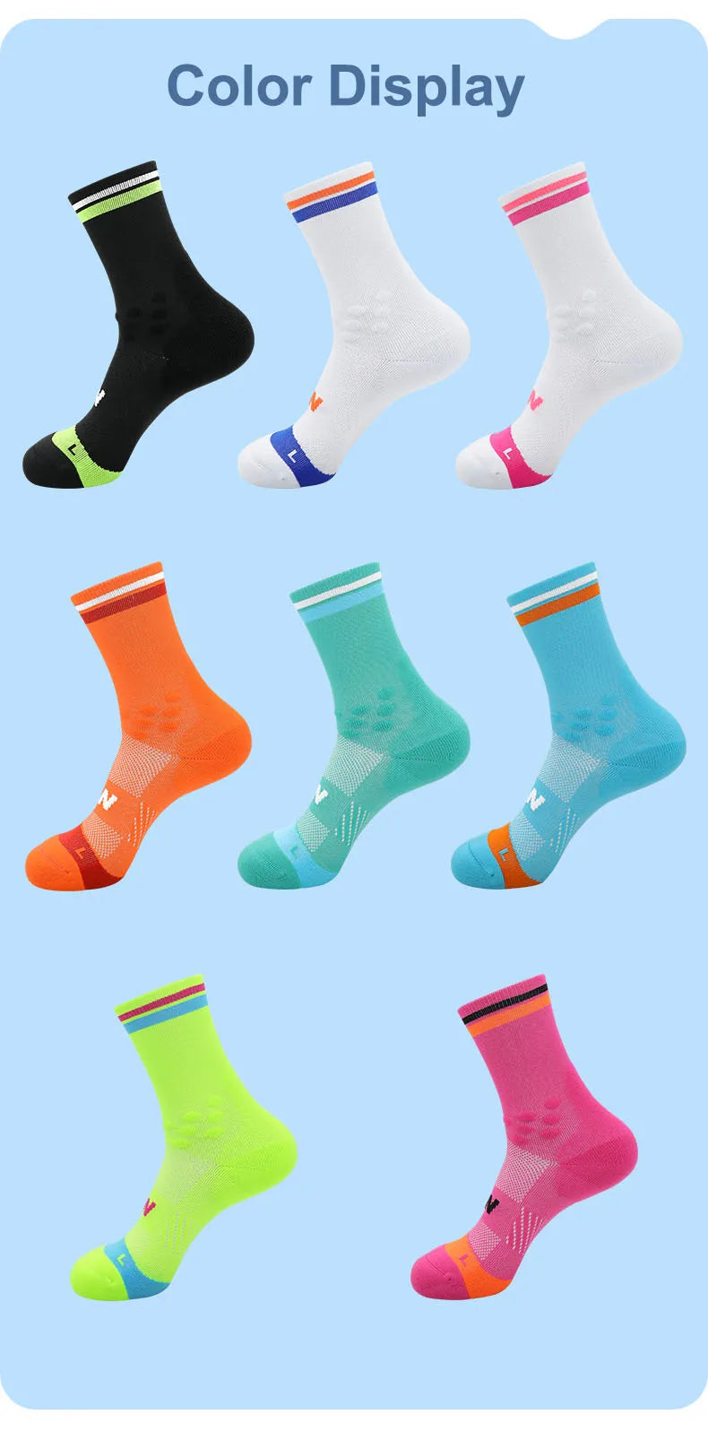 Running Compression Socks Crew Marathon Sport Sock For Man Woman Adult Teenager